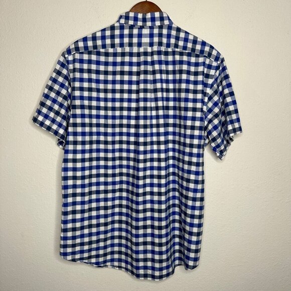 Ralph Lauren short sleeve button down checkered blue and white shirt Sz XL - Picture 2 of 6
